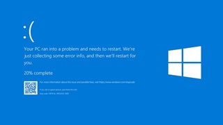 A picture of a Windows Blue Screen of Death, aka BSOD.