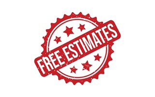 Picture of the words Free Estimates in red.